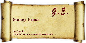 Gerey Emma névjegykártya